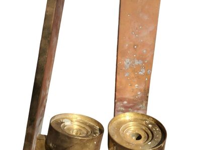 Vintage Brutalist Brass Candle Sconces