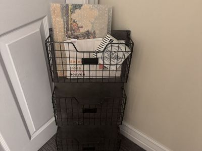 Industrial Metal 3-Tier Wall Hanging Basket Organizer Storage…great for Dorm or home office