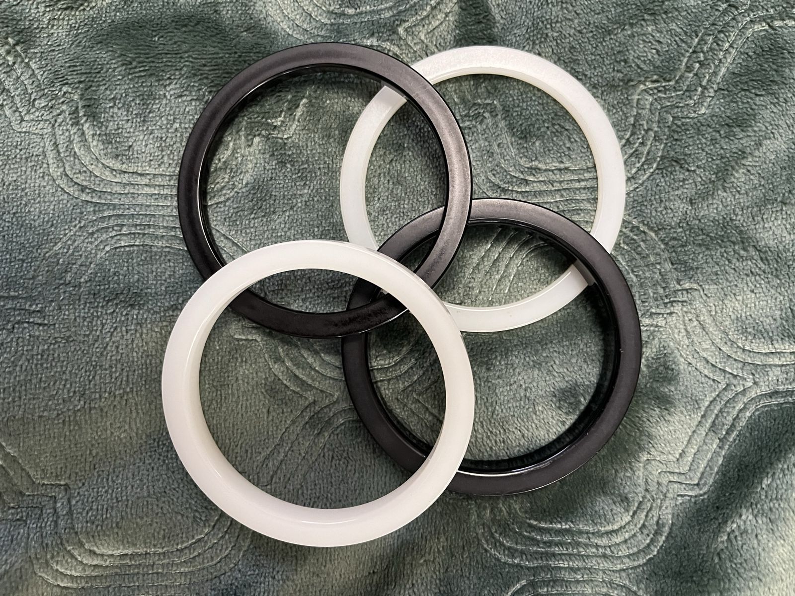 Late 1950's to Early 1960's Black and White Bangles Set - Vintage