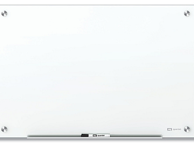 Quartet Brilliance Glass Dry-Erase Board, 4’ x 4’, Includes Accessory Tray, Mounting Hardware, 2 Magnets and 1 Marker (G24848W
