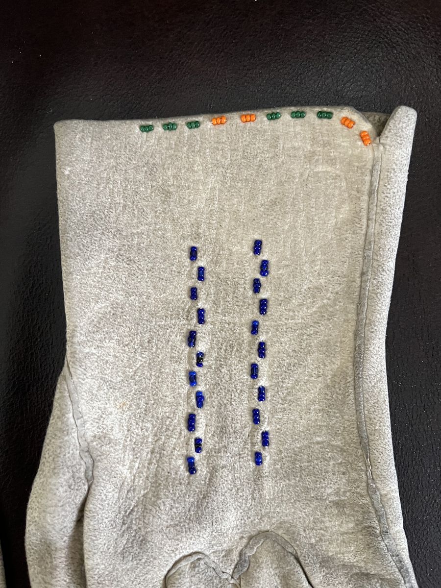 Native American Leather Indian Gloves with Beading