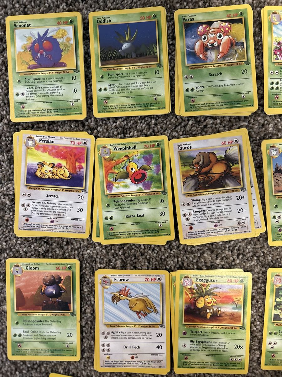 76 vintage WOTC jungle Pokemon cards