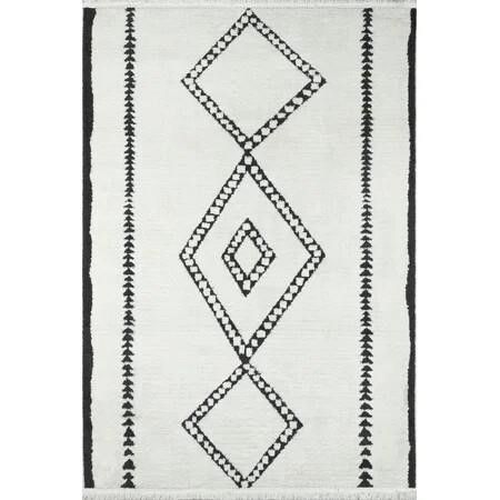 Momeni Contemporary Rectangle Rug, Ivory 2'x3' ft