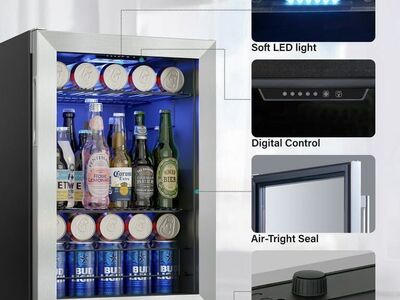 Yeego Beverage Cooler, 77-80 Can Freestanding Mini