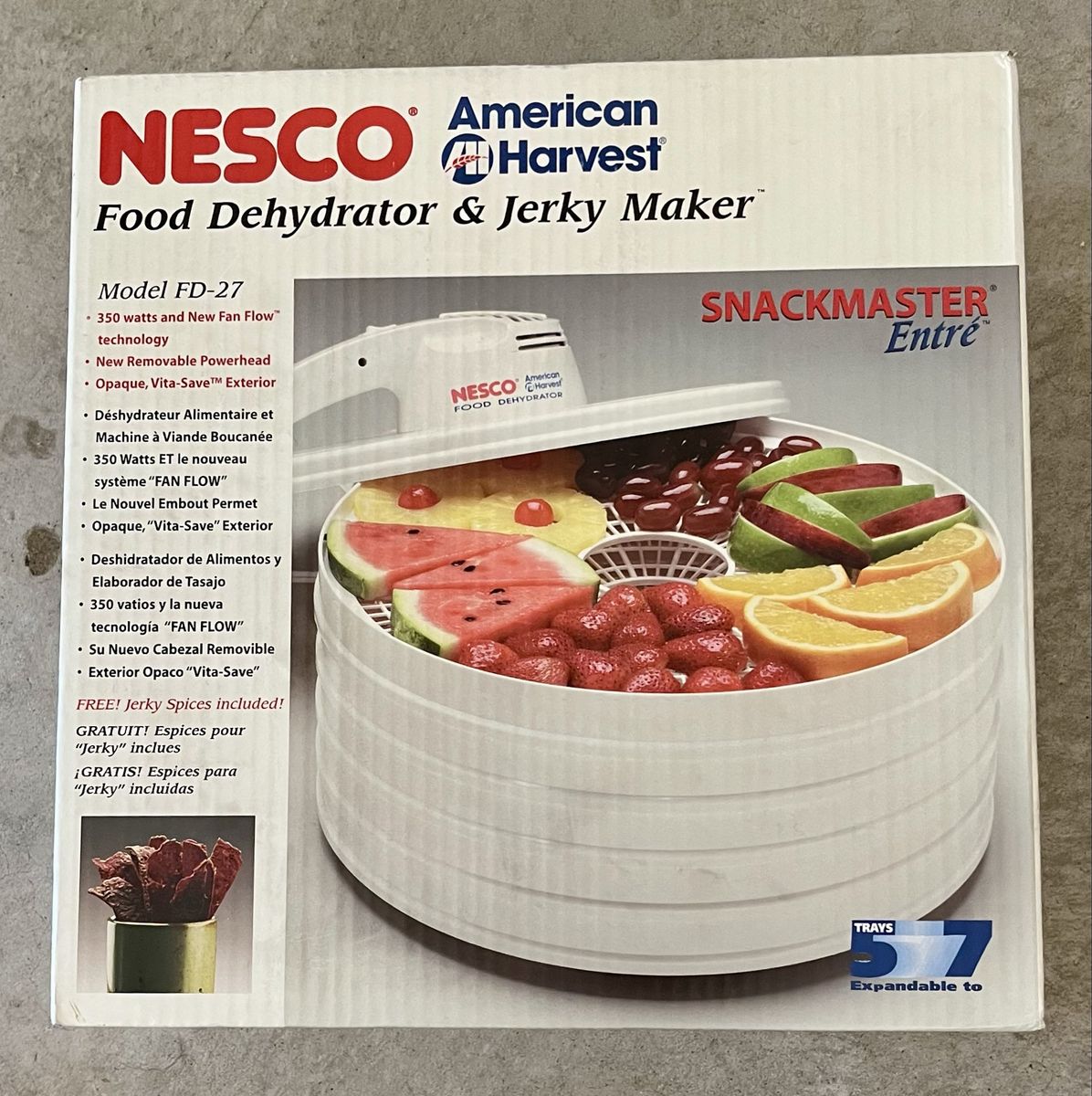 Nesco American Harvest Snackmaster Entré Food Dehydrator & Jerky Maker FD-27 350W