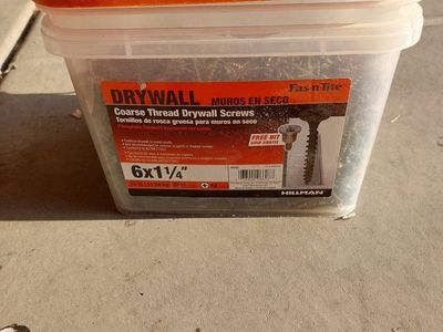 Hillman 6x1-1/4" Coarse Thread Drywall Screws - 25lb Container Fas'n-tite