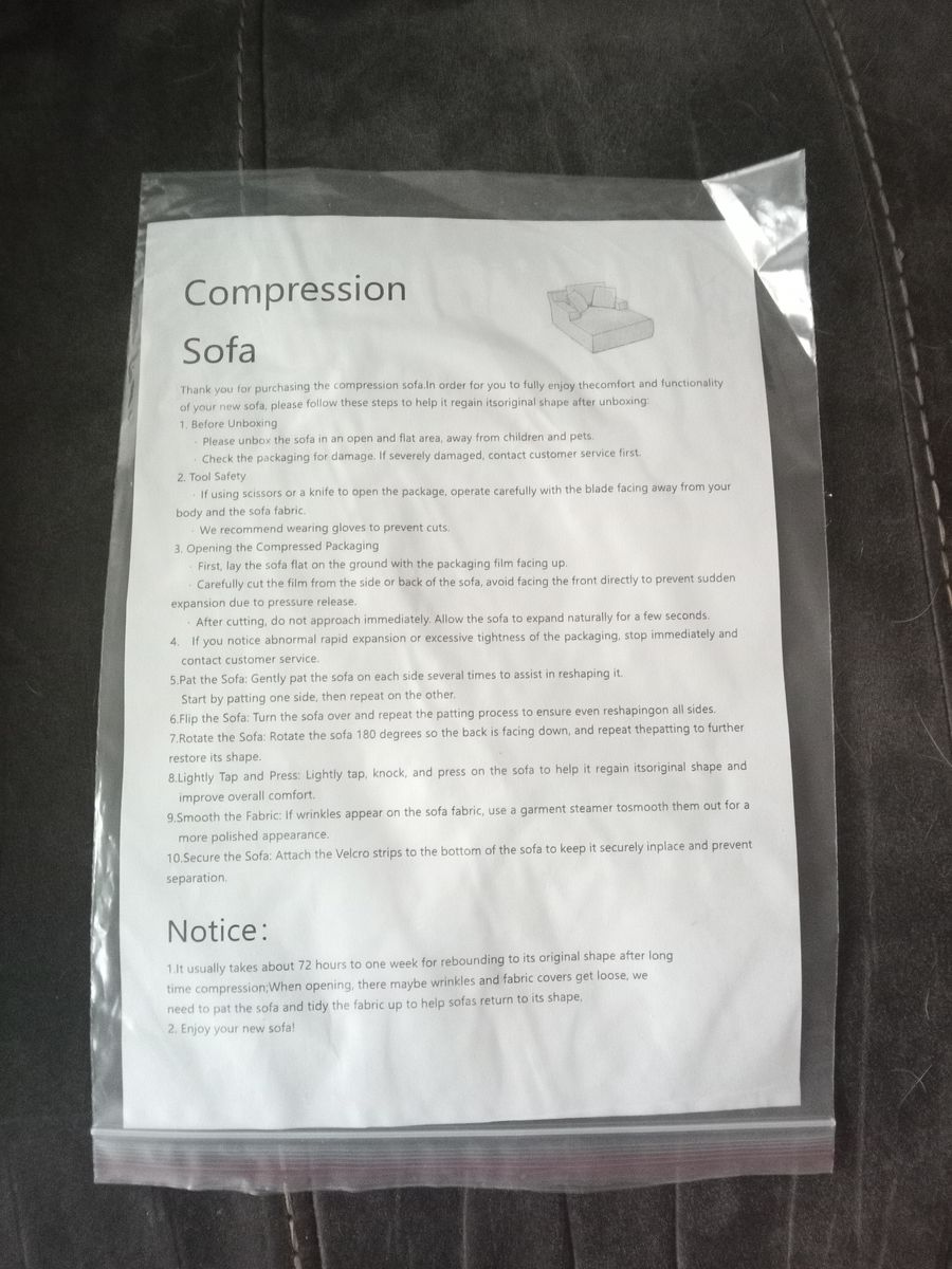 Compression sofa