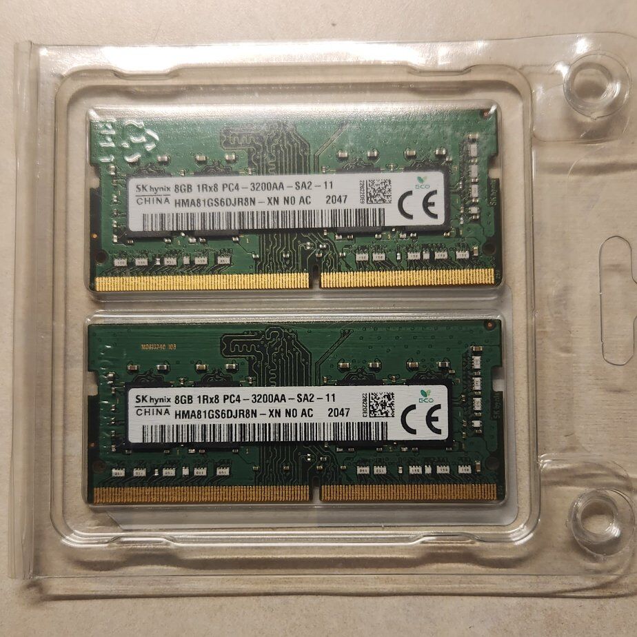 SKhynix PC4 3200 16 GB (2×8) Laptop Memory