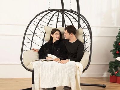 Grey and beige available $160 each double egg chair with stand