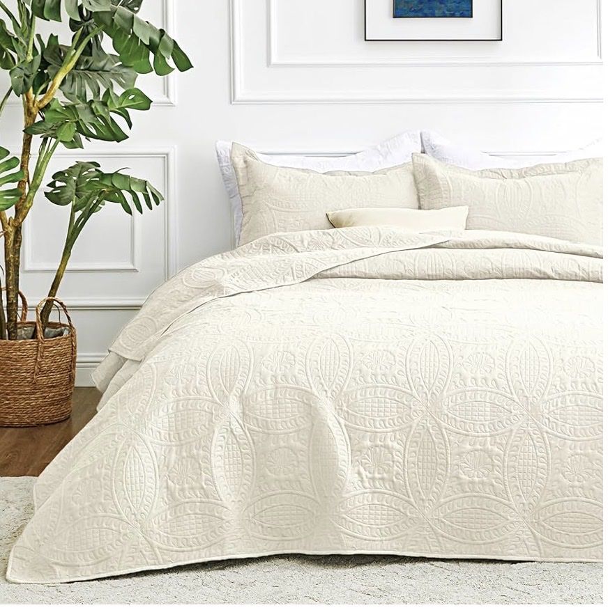 New! Love's cabin Oversized King Size Quilt Bedding Set Spa-Blue Bedspreads - Oversized King Lightweight Bedspread Comforter 
