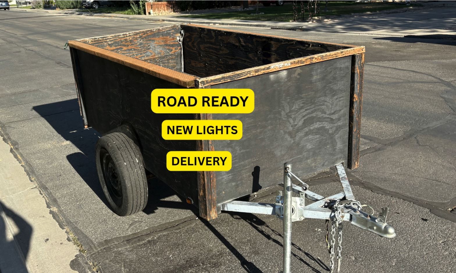 DELIVERY - ROAD READY - 4ft by 8ft Utility Trailer (w/ NEW Lights)