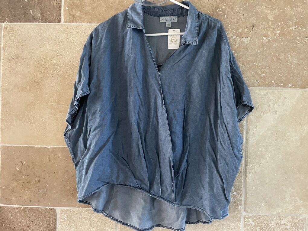 New Chambray Collared Shirt - SIze M & L