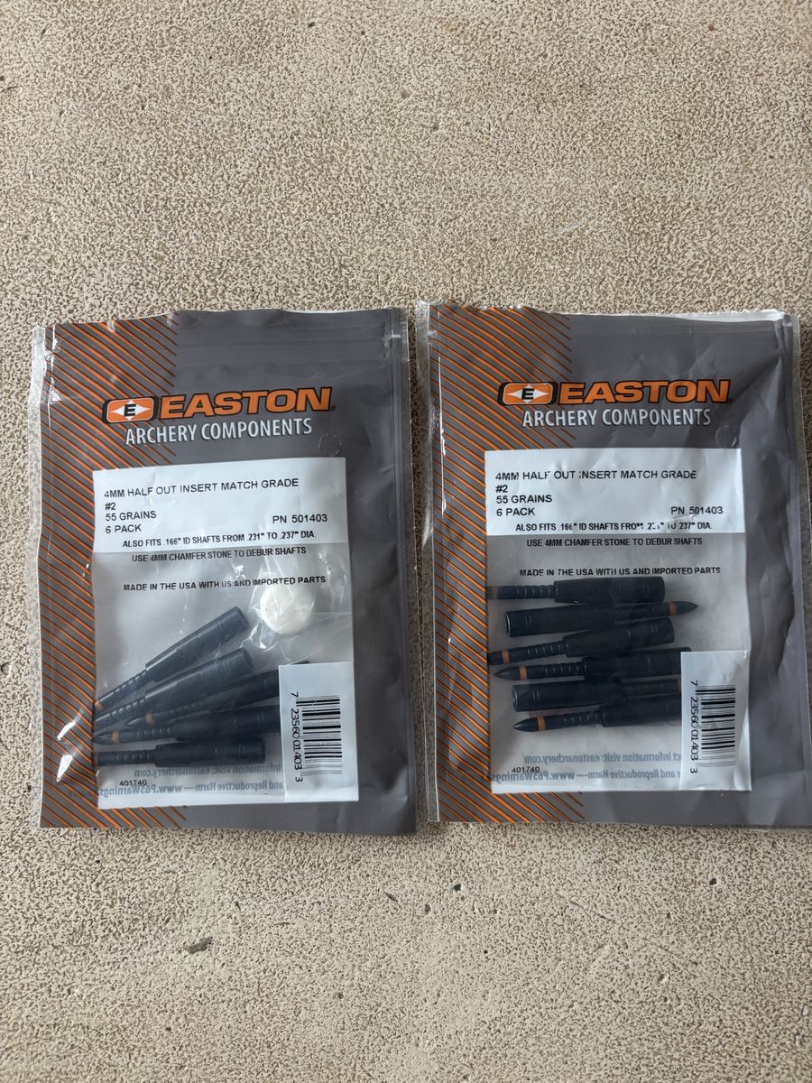 Easton 4 mM Half Out Inserts Match Grade #2 55 Gr