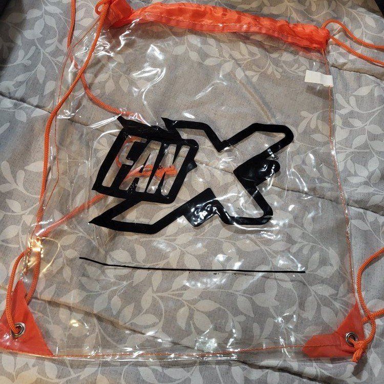 Clear Orange Drawstring Bag with XH Logo - Versatile Storage for Daily Use