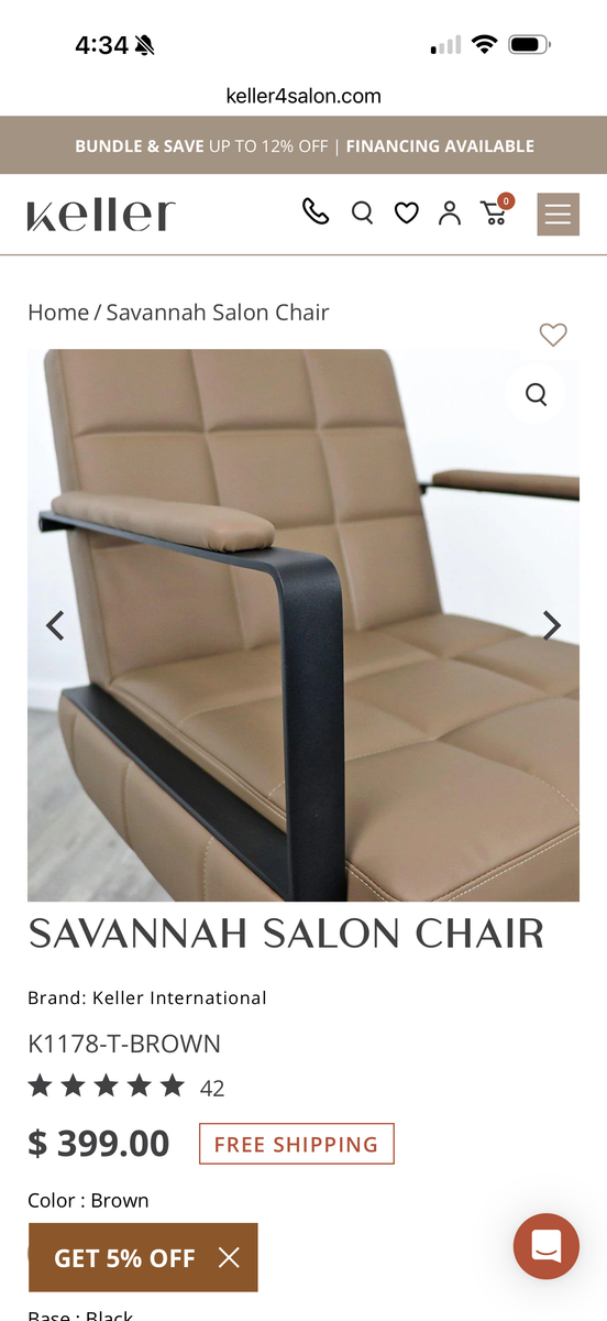 Salon shampoo bowl and styling chair