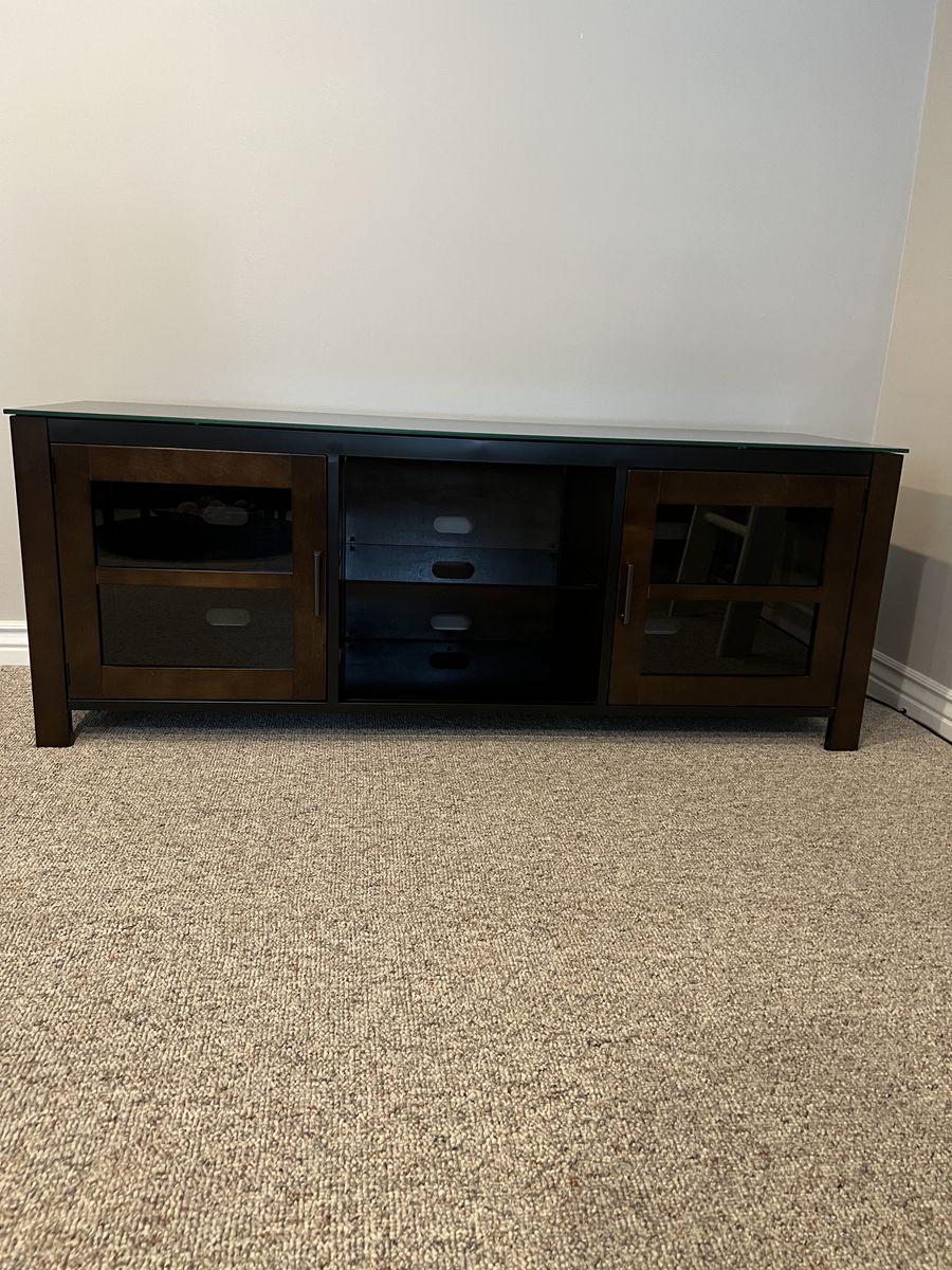 Wood and Gglass TV Stand Media Console