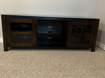 Wood and Gglass TV Stand Media Console