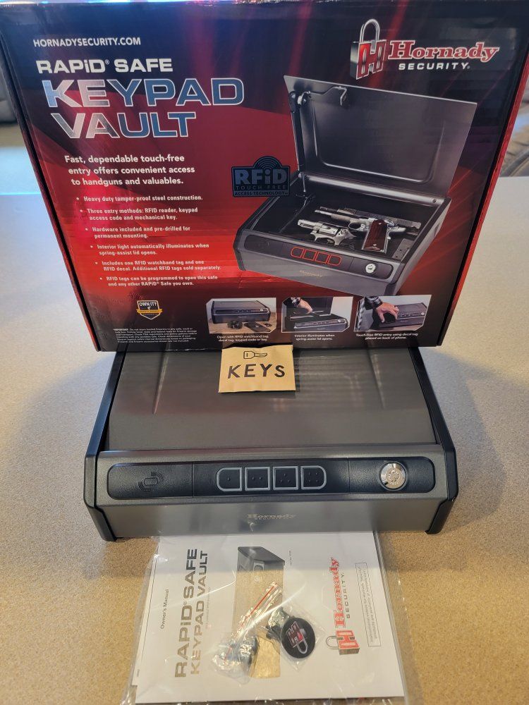 Hornady Security Rapid Safe Keypad Vault - RFID, Keypad, Mechanical Key Entry, Steel Construction