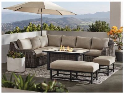 Member's Mark Athena Sectional with Sintered Stone Top and Sunbrella Fabric, 7pc