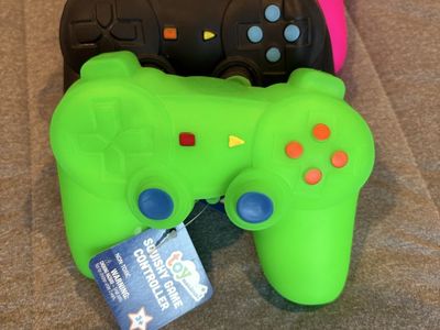 Squishy Game Controller Stress Toys Set of 3 Green Pink Black