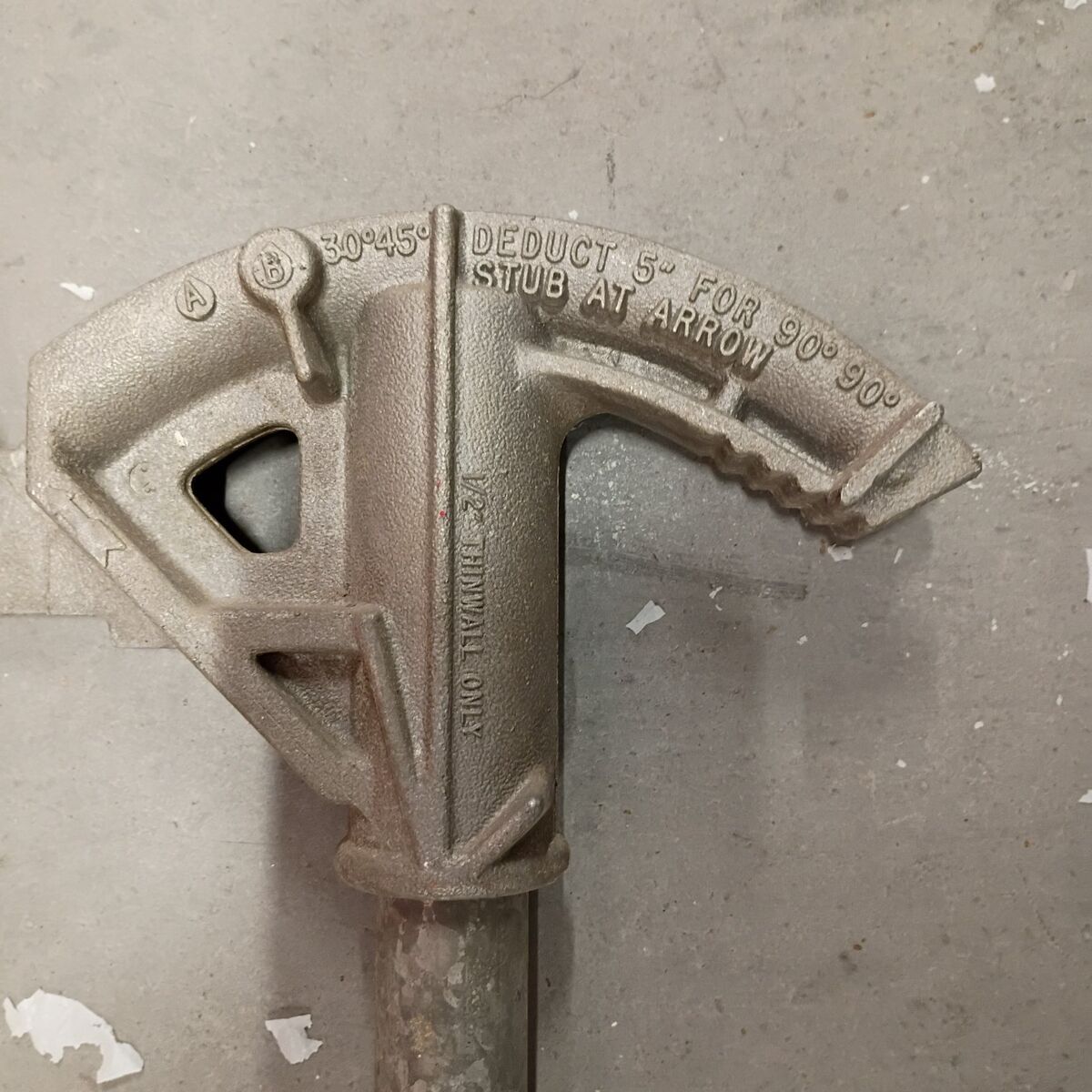 1/2" conduit pipe bender