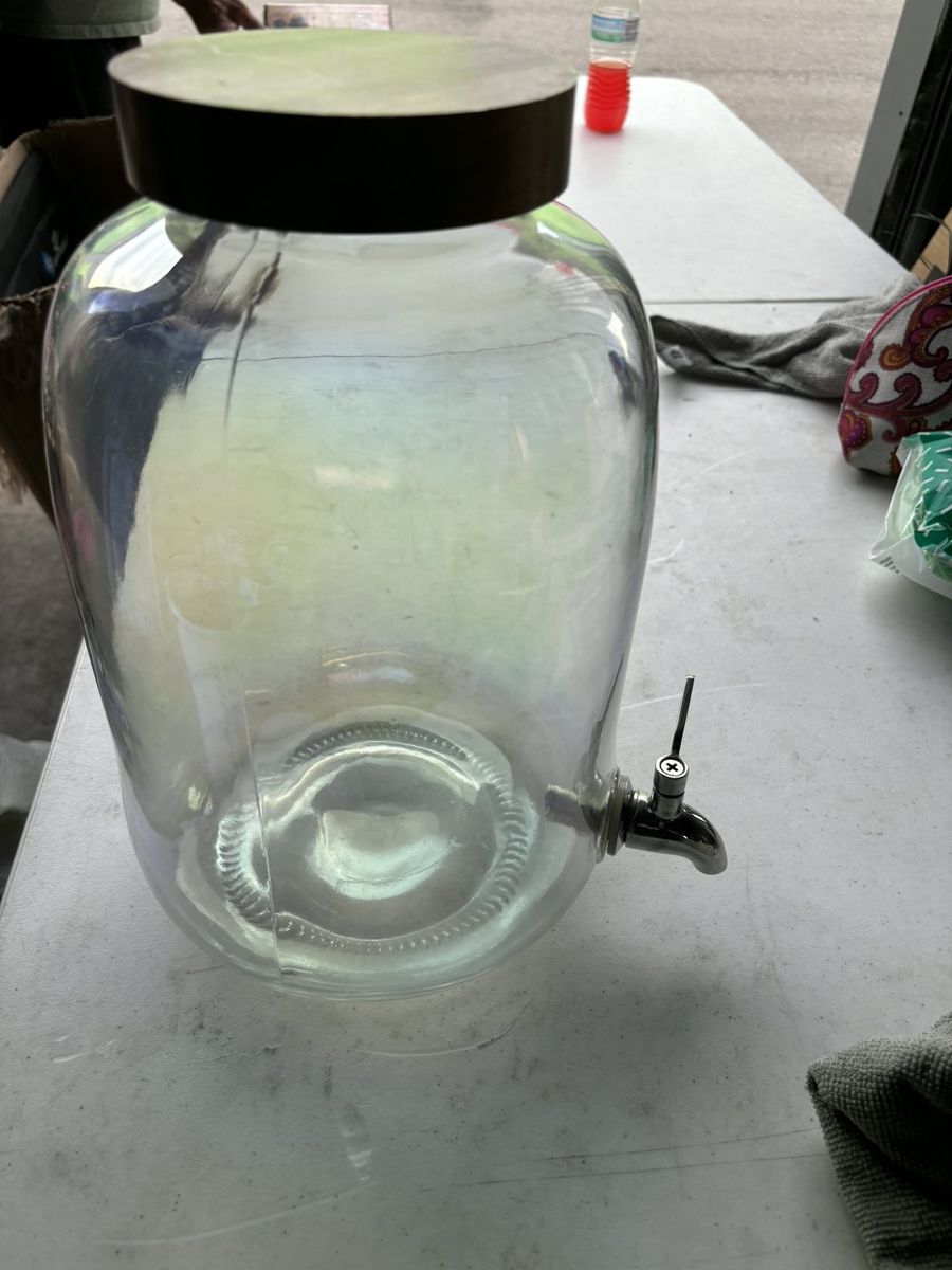 Large Glass Beverage Dispenser with Spigot and Lid