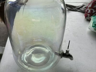 Large Glass Beverage Dispenser with Spigot and Lid