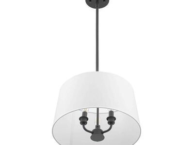 Convertible Pendant Semi Flush Light Fabric