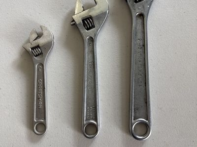 Craftsman Proto Utica 6in, 8in, 10in Adjustable Wrenches Set - Forged Alloy Steel, Made in USA