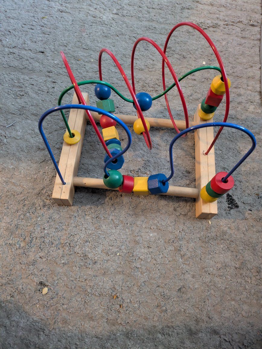 Classic Wooden Bead Maze Roller Coaster Toy | Multicolor Early Learning Activity Center