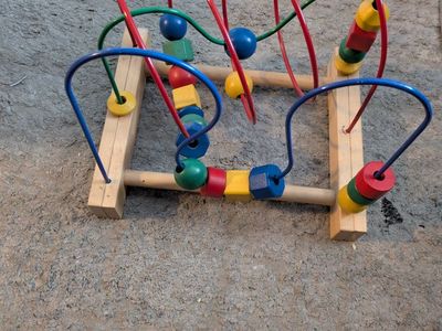 Classic Wooden Bead Maze Roller Coaster Toy | Multicolor Early Learning Activity Center