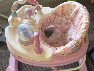 Bright Starts Disney Princess Activity Walker - Pink Baby Walker with Sounds & Lights