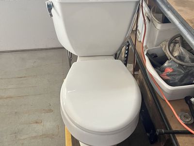 White Two-Piece Toilet with Seat - Standard Size