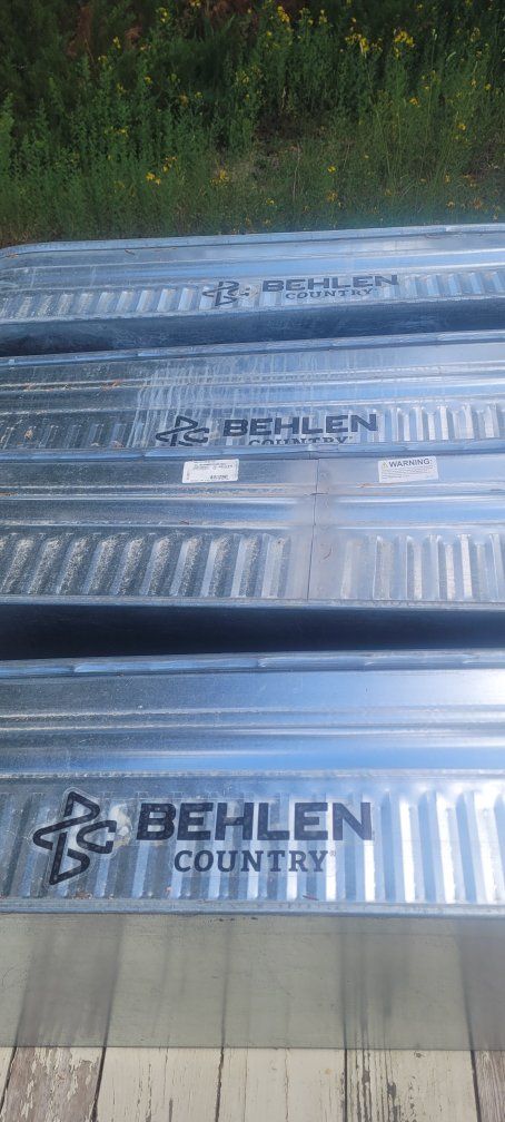 Behlen Country ST-216 Galvanized Steel Shallow Stock Tank - 2x1x6 ft Durable Water Trough. I have 4 of them. 100.00 each.