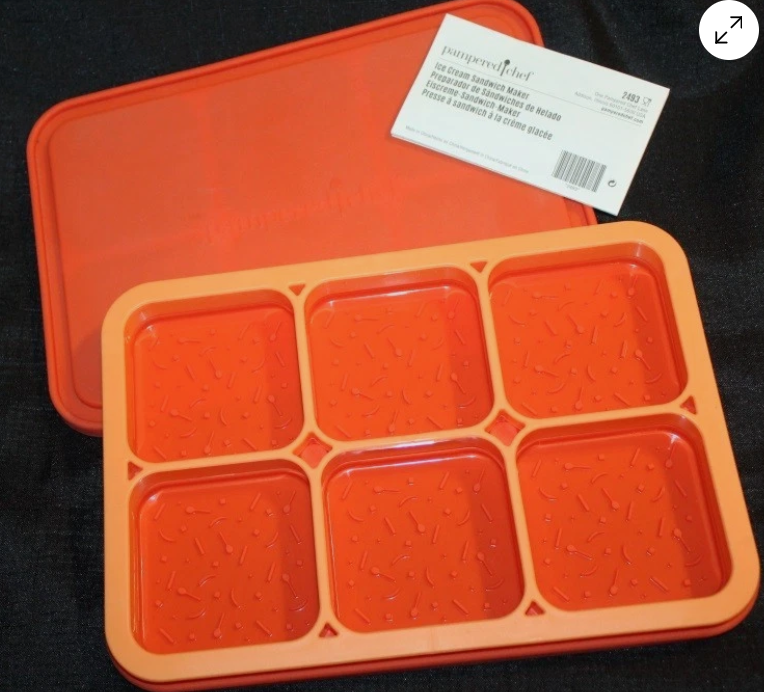 Pampered Chef Ice Cream Sandwich Maker Mold Orange Silicone 2493