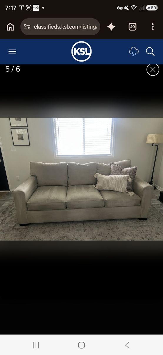 Crate and Barrel Fabric Three-Seater Sofa Couch