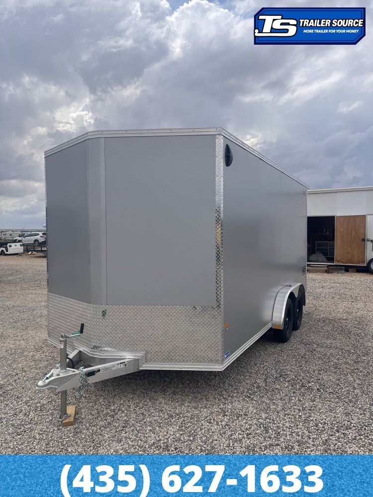 7.5x16 Alcom EZ Hauler XLT Aluminum Enclosed Cargo Trailer - 7'0" Interior - 7K GVWR - .080 PolyCor, Rear Spoiler w/ Load