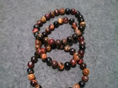 Red, Blueish Black (more pure), Golden Tiger Eye