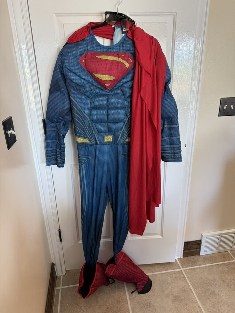 Adult Superman One Size Standard With Glasses