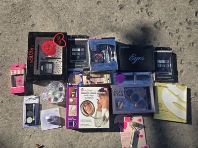 Assorted Makeup & Beauty Lot - Revlon, wet n wild, Profusion - Eyeshadows, Mirror, Face Roller