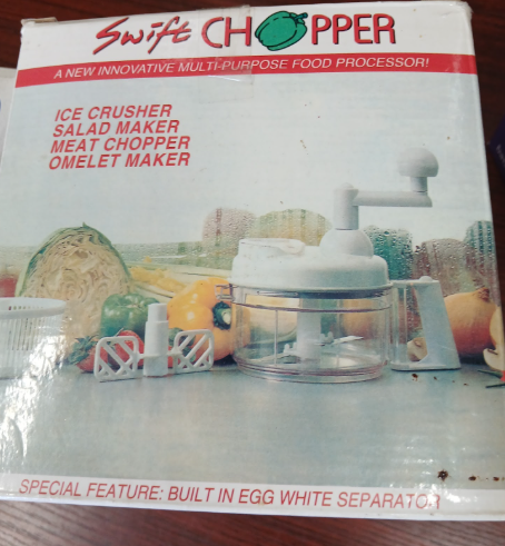 Swift Chopper Multi-Purpose Food Processor - Ice, Salad, Meat, Omelet Maker w/ Egg Separator-Extras