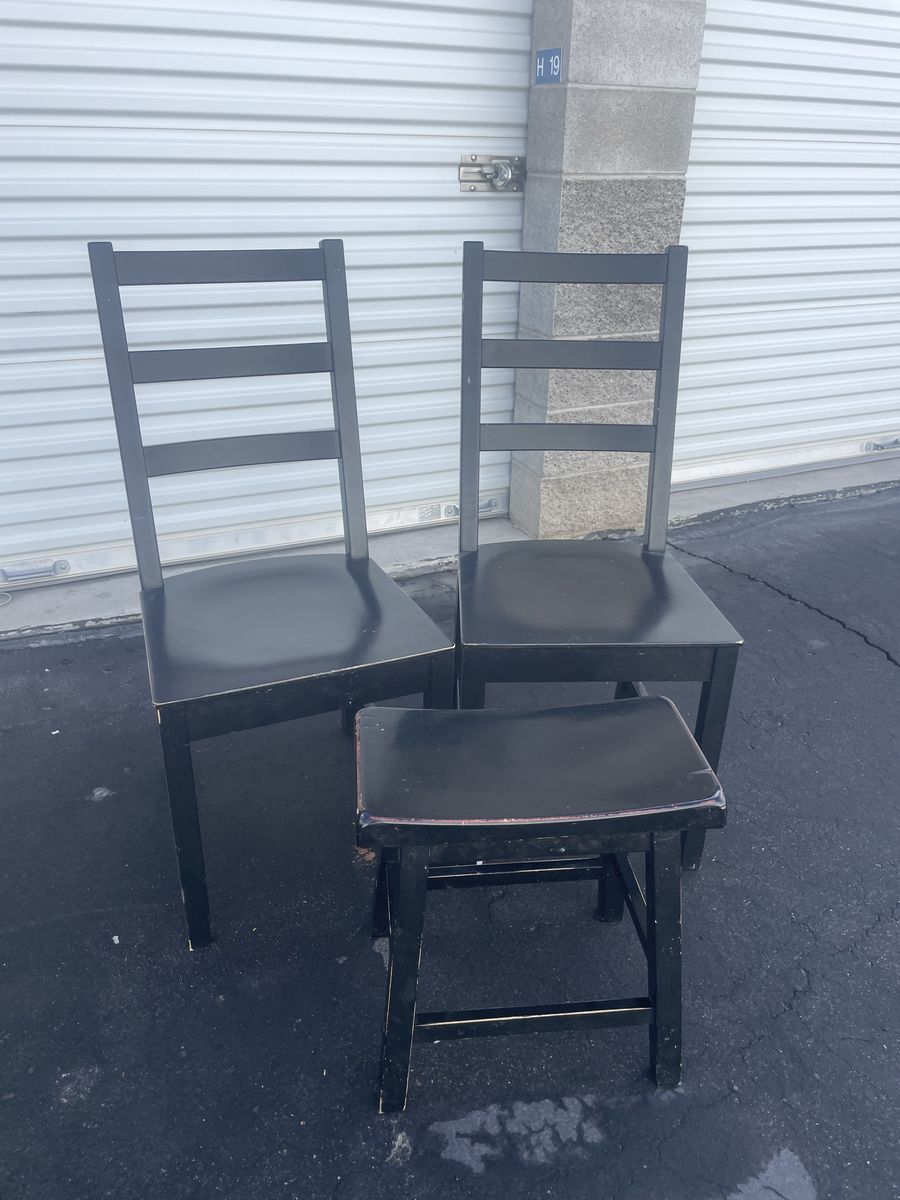Two Chairs And One Stool