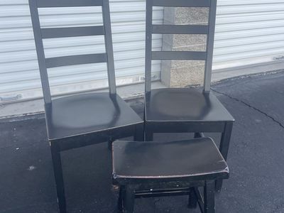 Two Chairs And One Stool