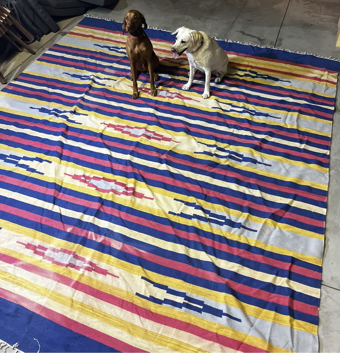 Large Bright Mexican Dhuri rug