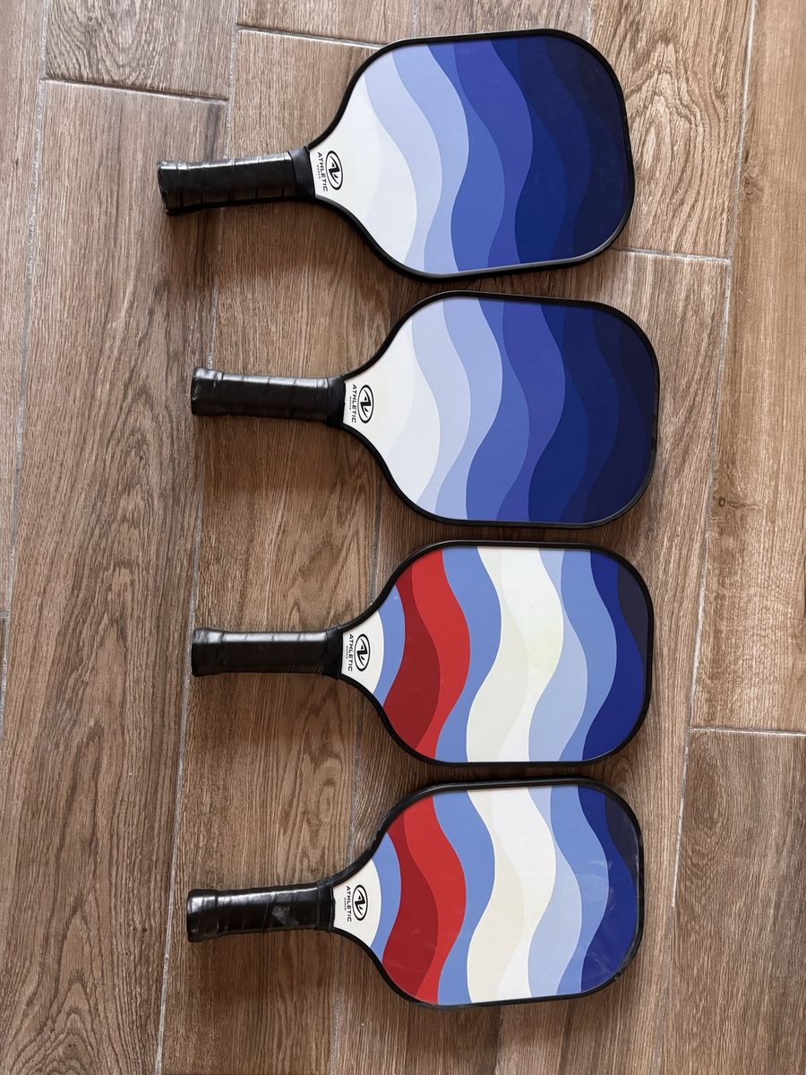 Set Of 4 Pickleball Paddles + Balls