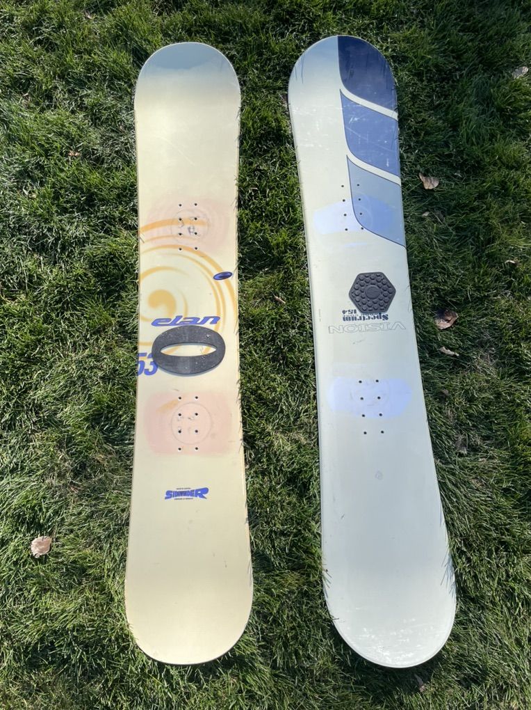 Vision Spectrum And Elan Sidewinder Snowboards