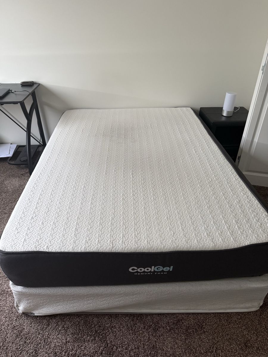 Full bed frame and mattress