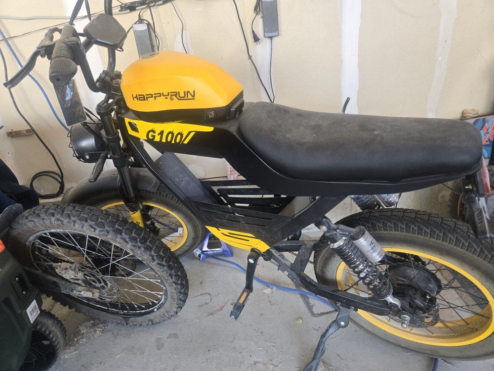HappyRun G100 Electric Fat Tire Bike - Yellow/Black