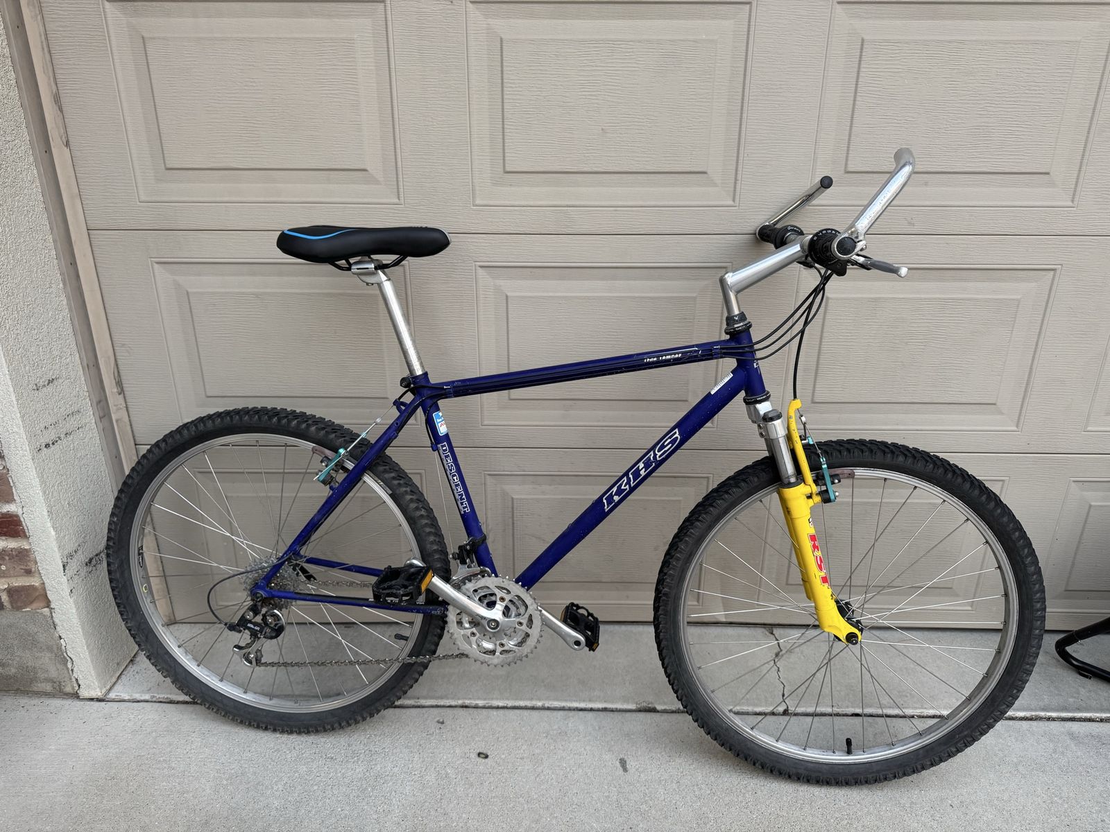 KHS Descent True Temper Mountain Bike Blue Yellow RST Suspension