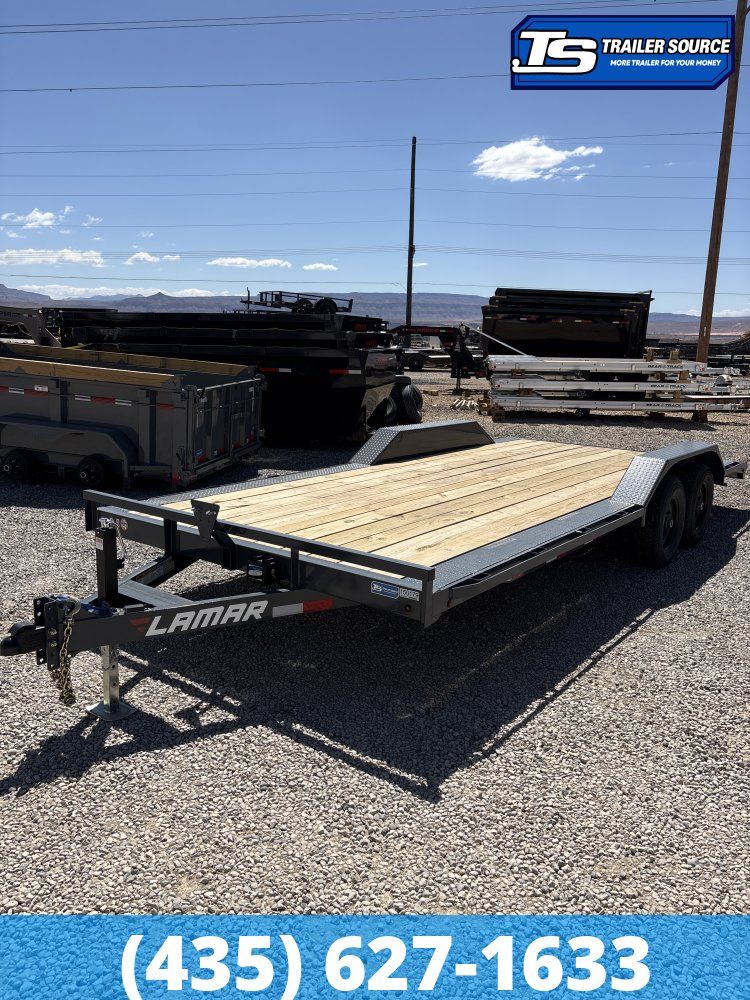 8.5x20 Lamar CC Wide Body w/ Drive Over Fenders Flatbed Car Hauler Trailer - 10K GVWR -